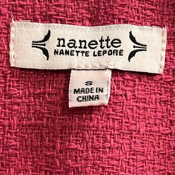 Nanette Lepore Blazer Womens 8 Pink Tweed Boucle Knit Jacket Tweed Fringe Jacket - Picture 3 of 8